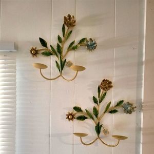 Vintage Italian Tole Sconces Cottage Chic French County Cottage  Farmhouse Decor